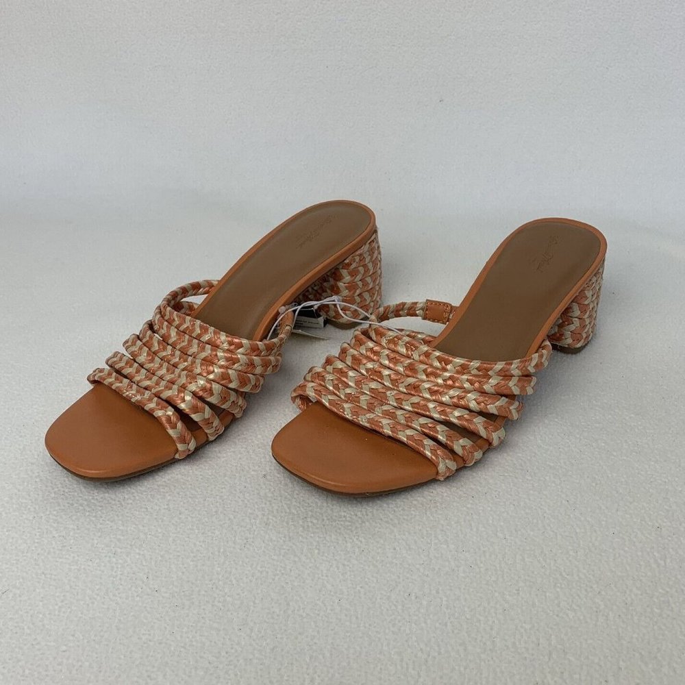 Universal Thread Braided Strap Mule Sandals in Tan and Cream